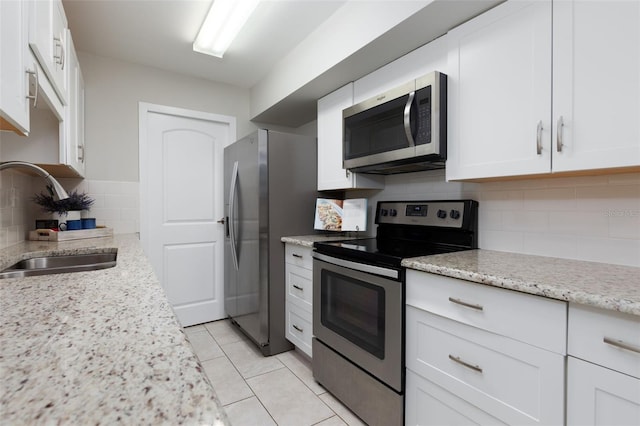 kitchen featuring sink, white cabinets, and stainless steel appliances