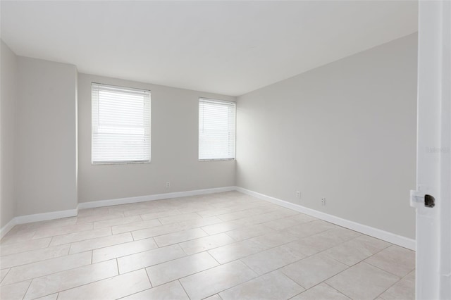 view of tiled spare room