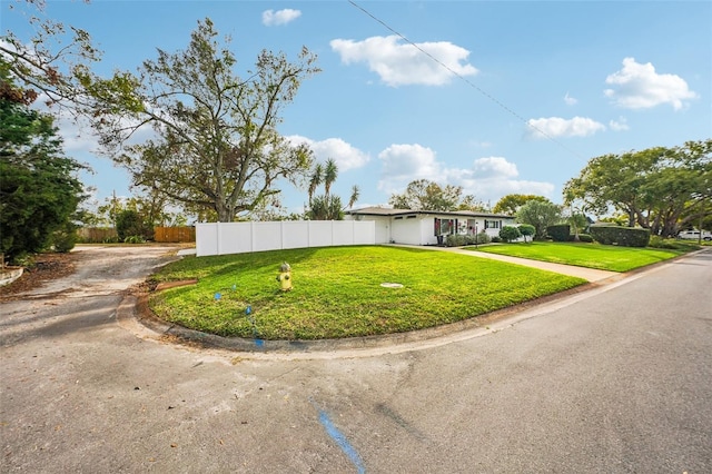 exterior space with a front lawn