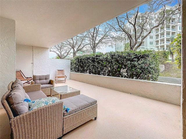 view of patio with an outdoor hangout area