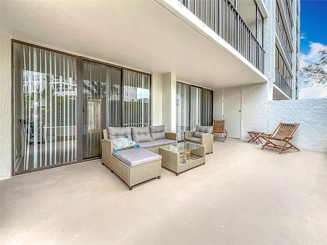 view of patio / terrace featuring an outdoor living space