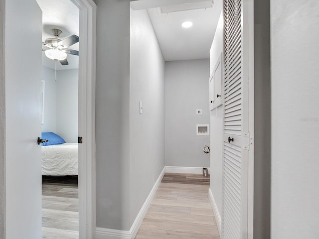 hall featuring light hardwood / wood-style flooring