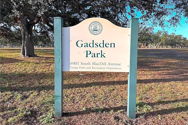 view of community sign