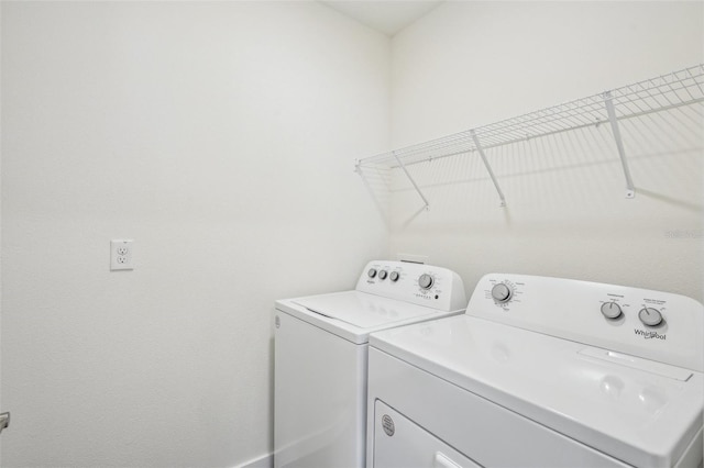 laundry area featuring washer and dryer