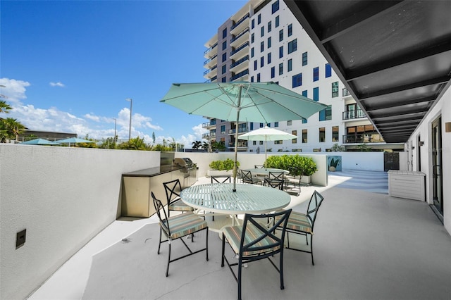 view of patio / terrace with a grill