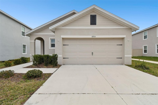 view of front of house with a garage