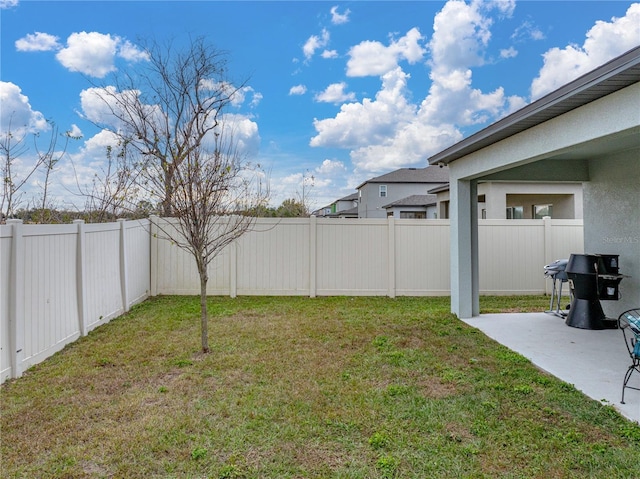 view of yard with a patio