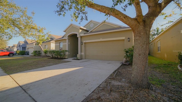 view of front of house with a garage