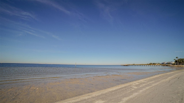 property view of water with a beach view