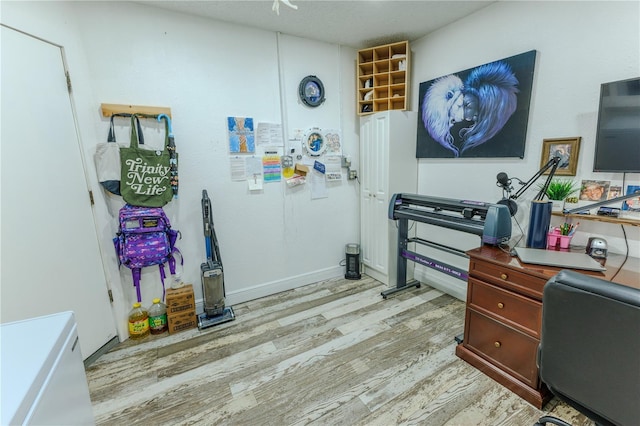 office space featuring light hardwood / wood-style floors