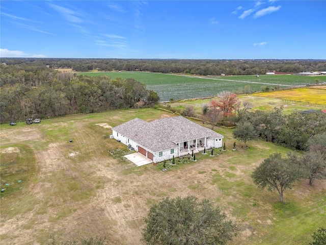 aerial view with a rural view