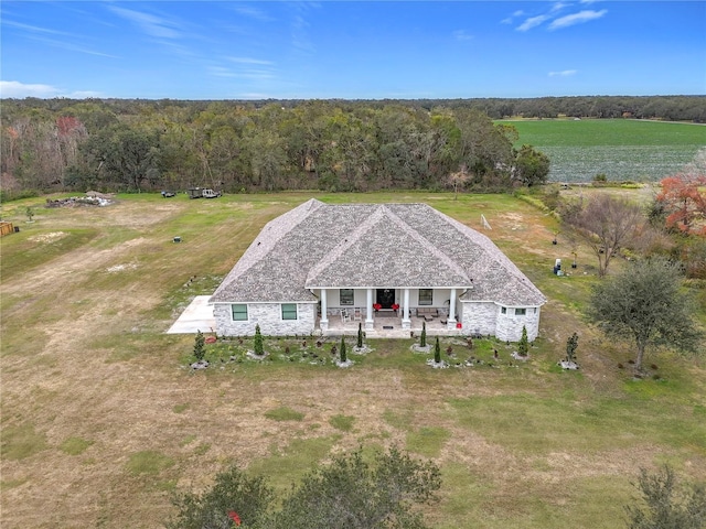 bird's eye view with a rural view