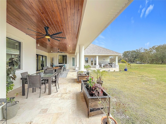 view of patio / terrace with ceiling fan