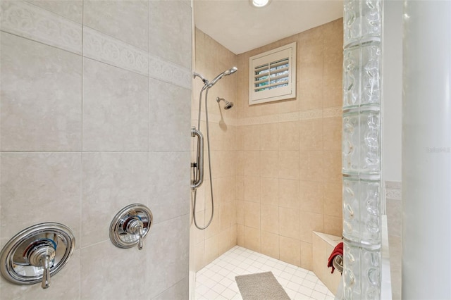 bathroom featuring walk in shower