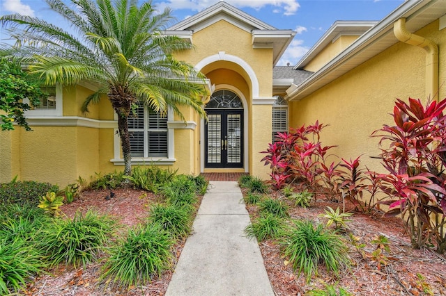 entrance to property with french doors