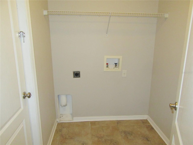 clothes washing area featuring washer hookup and hookup for an electric dryer