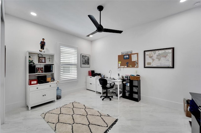 office with ceiling fan