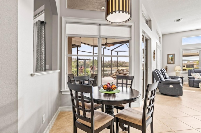 view of tiled dining space