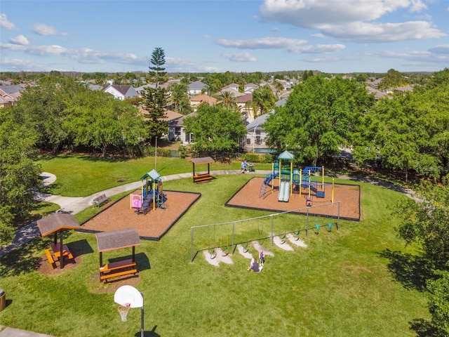 view of play area with a yard