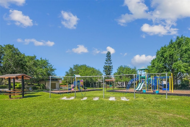 view of playground with a yard