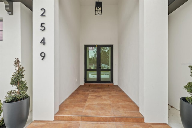 property entrance with french doors