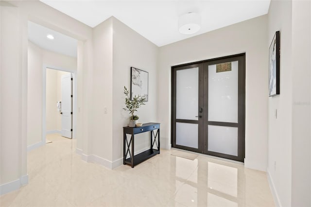 foyer entrance with french doors