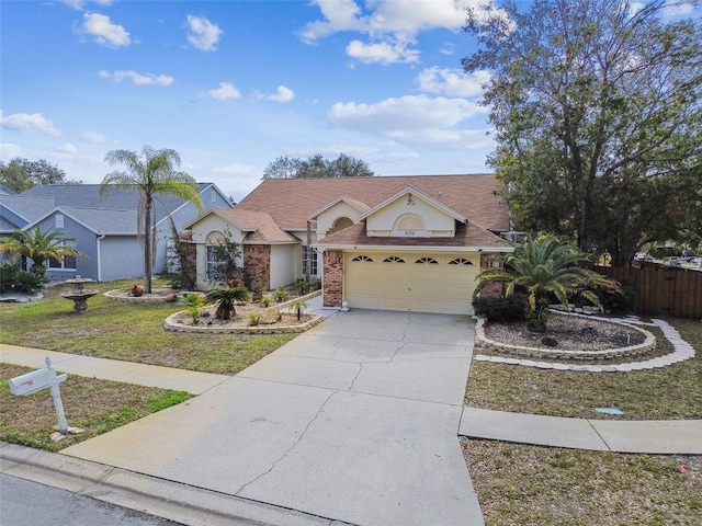 single story home featuring a garage