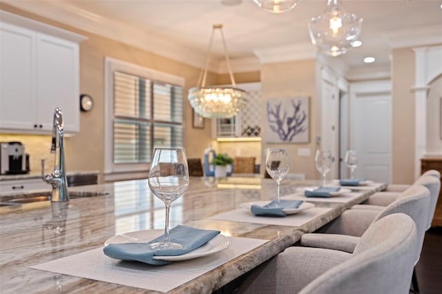 310 8th Ave N, Saint Petersburg, FL 33701 - dining space with ornamental molding