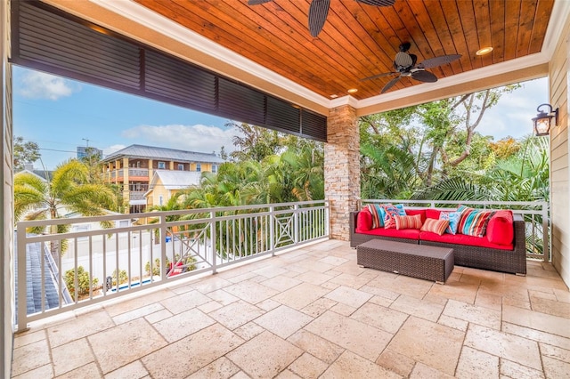 310 8th Ave N, Saint Petersburg, FL 33701 - view of patio / terrace with a ceiling fan, an outdoor hangout area, and a balcony
