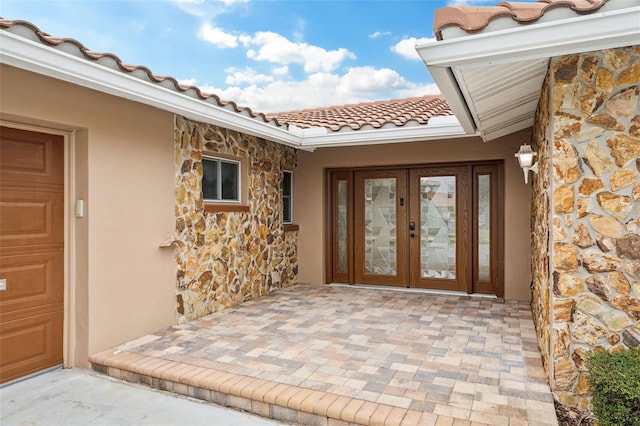 entrance to property with french doors