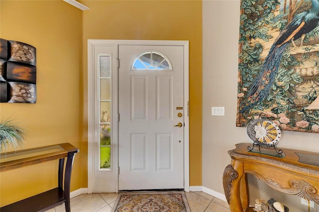 view of tiled entrance foyer