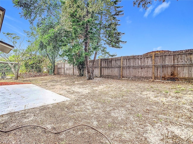 view of yard with a patio area