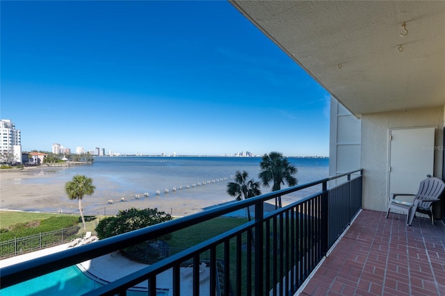 balcony with a water view