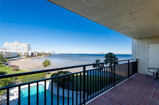 balcony with a water view