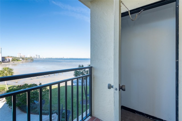 balcony with a water view