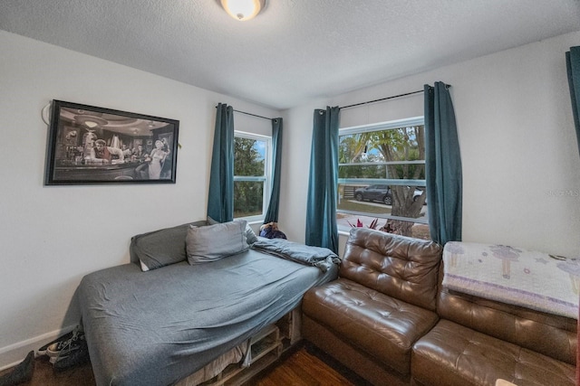 bedroom with a textured ceiling