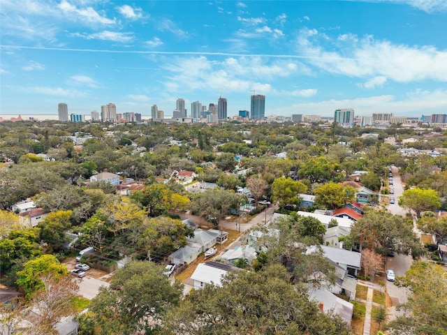 drone / aerial view featuring a view of city