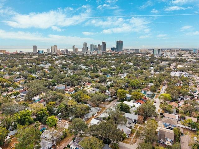bird's eye view featuring a city view