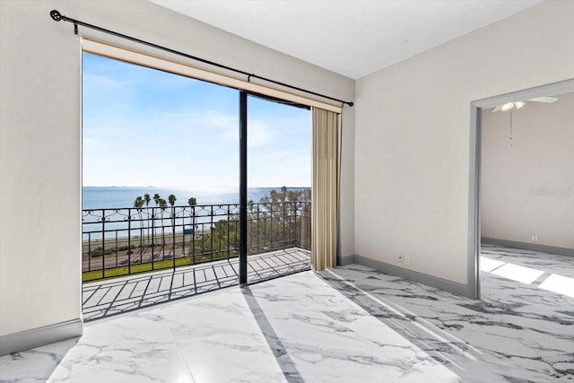 bedroom with a water view