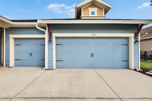 view of garage