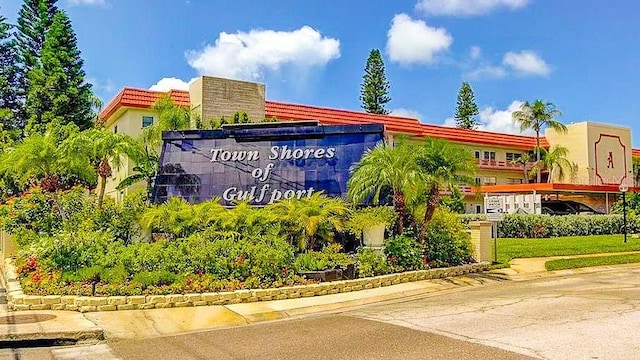 view of community sign