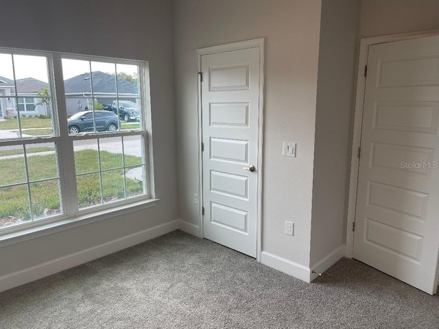 unfurnished bedroom featuring carpet