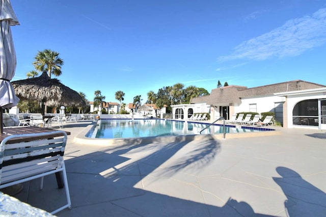 view of pool with a patio area