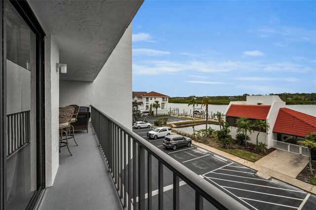 balcony with a water view