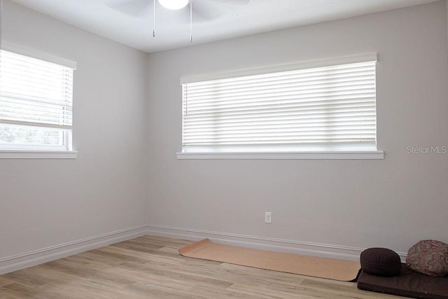 unfurnished room featuring light hardwood / wood-style floors