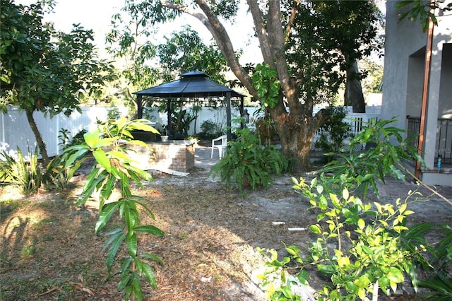 view of yard featuring a gazebo