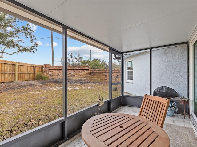 sunroom with a healthy amount of sunlight