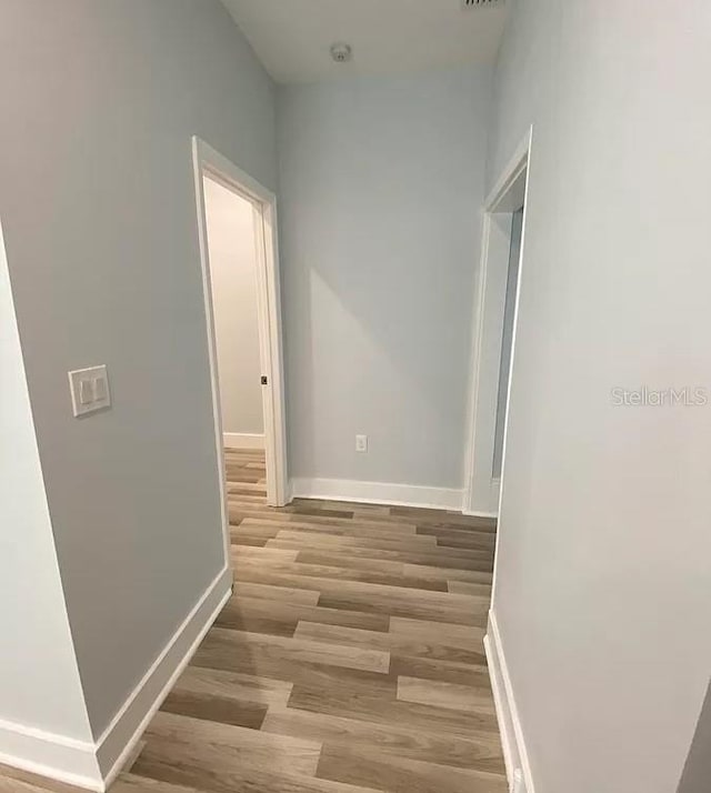 hall featuring light wood-type flooring