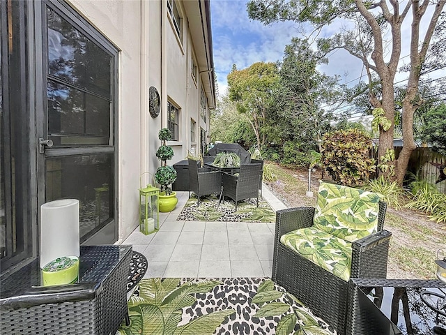 view of patio / terrace featuring a grill