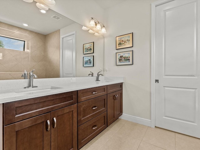 bathroom featuring vanity and tile patterned floors